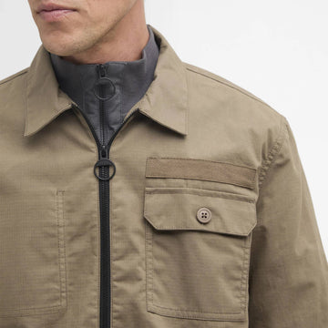Barbour Crail Wax Ripstop Overshirt Concrete