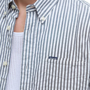 Barbour Cresswell Seersucker Summer Fit Shirt Navy - Parasol Store