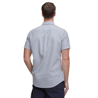 Barbour Cresswell Seersucker Summer Fit Shirt Navy - Parasol Store