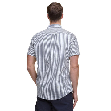 Barbour Cresswell Seersucker Summer Fit Shirt Navy - Parasol Store