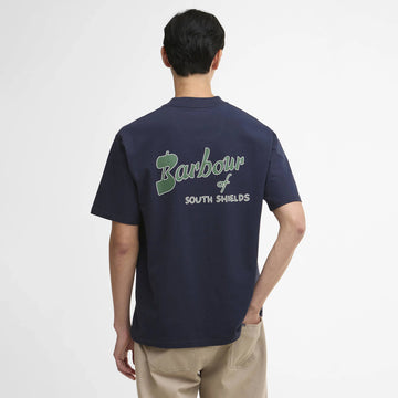Barbour Crossby Archive Logo Oversized T-Shirt Navy