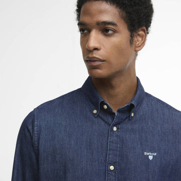 Barbour Denim Crest Tailored L/S Shirt Indigo - Parasol Store