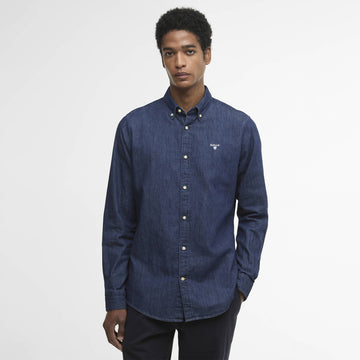 Barbour Denim Crest Tailored L/S Shirt Indigo - Parasol Store