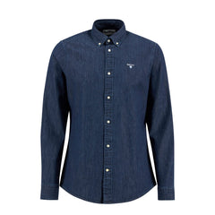 Barbour Denim Crest Tailored L/S Shirt Indigo - Parasol Store