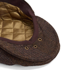 Barbour Deveron Tweed Flat Cap Coffee - Parasol Store