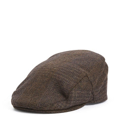 Barbour Deveron Tweed Flat Cap Coffee - Parasol Store