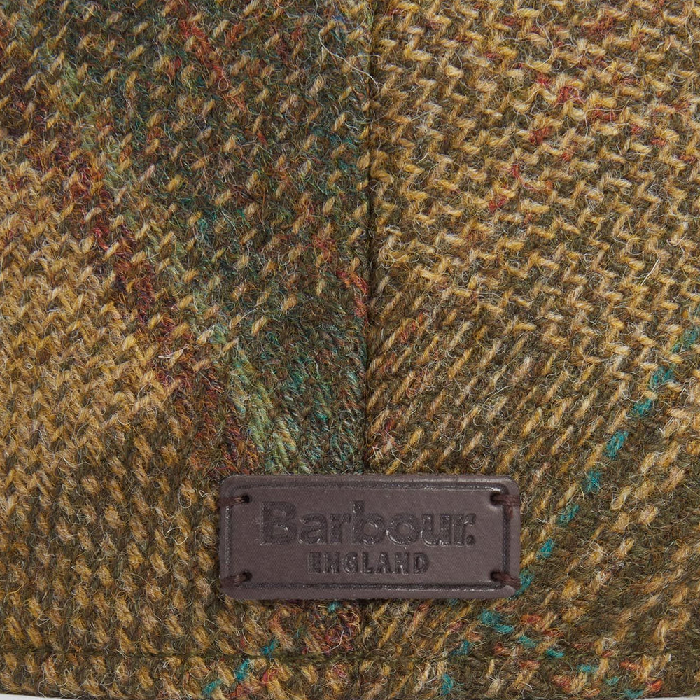 Barbour Deveron Tweed Flat Cap Green Mix - Parasol Store