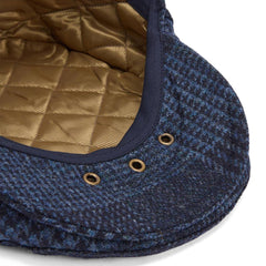 Barbour Deveron Tweed Flat Cap Navy - Parasol Store
