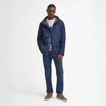 Barbour Domus Waterproof Jacket Navy/Classic - Parasol Store