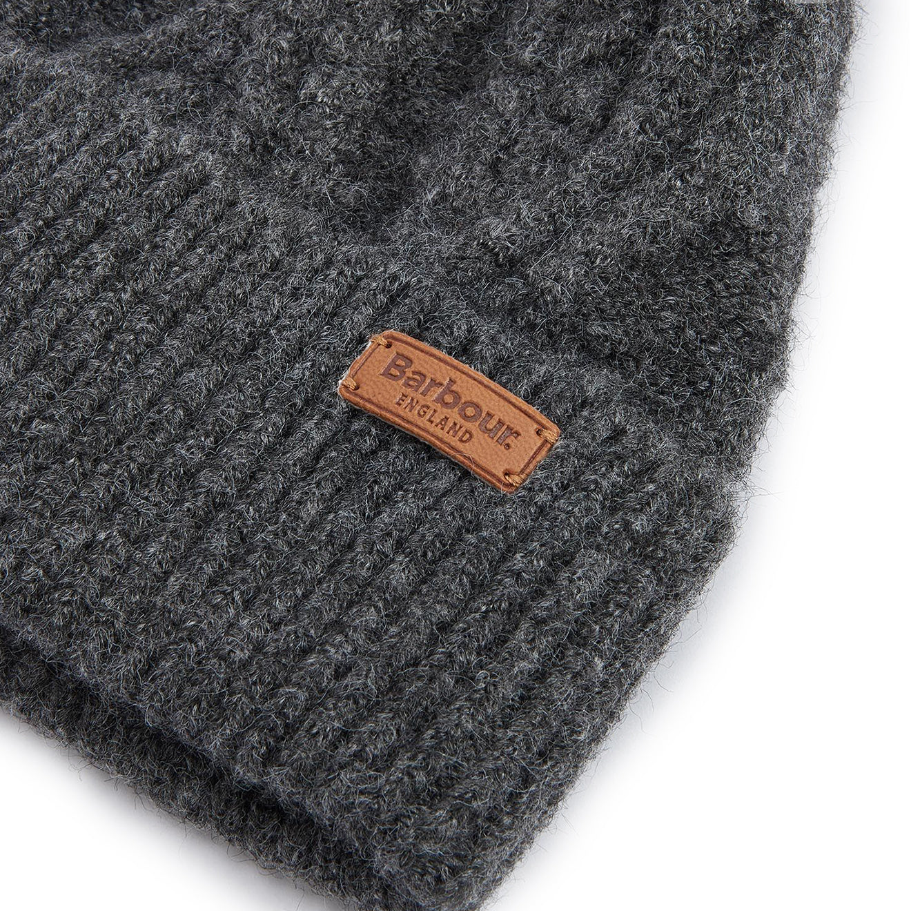 Barbour Elsdon Beanie Hat Grey - Parasol Store