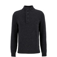Barbour Essential Elbow Patch Jumper Charcoal - Parasol Store