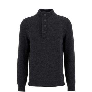 Barbour Essential Elbow Patch Jumper Charcoal