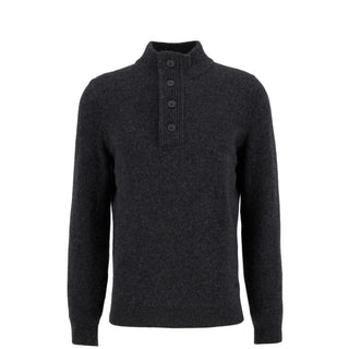 Barbour Essential Elbow Patch Jumper Charcoal