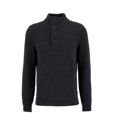Barbour Essential Elbow Patch Jumper Charcoal