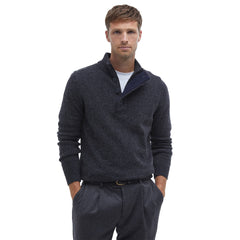 Barbour Essential Elbow Patch Jumper Charcoal - Parasol Store