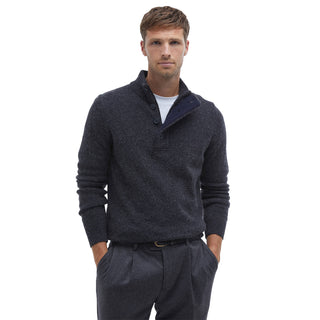 Barbour Essential Elbow Patch Jumper Charcoal