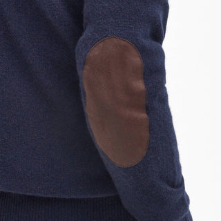 Barbour Essential Elbow Patch Jumper Navy