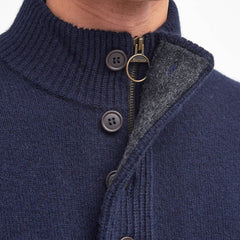 Barbour Essential Elbow Patch Jumper Navy - Parasol Store
