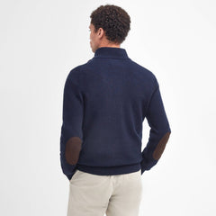 Barbour Essential Elbow Patch Jumper Navy - Parasol Store