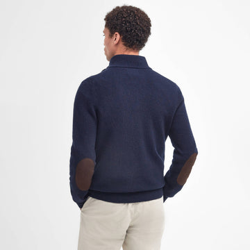 Barbour Essential Elbow Patch Jumper Navy