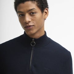 Barbour Essential Honeycomb Quarter-Zip Jumper Navy - Parasol Store