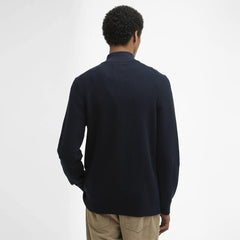 Barbour Essential Honeycomb Quarter-Zip Jumper Navy - Parasol Store
