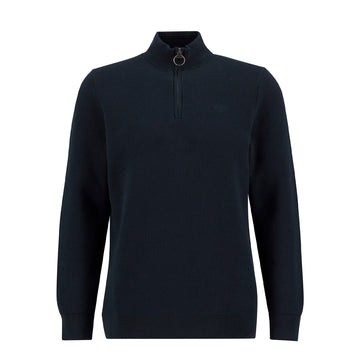 Barbour Essential Honeycomb Quarter-Zip Jumper Navy - Parasol Store