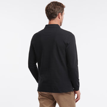 Barbour Essential L/S Polo Shirt Black - Parasol Store