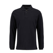 Barbour Essential L/S Polo Shirt Black - Parasol Store