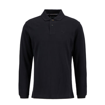 Barbour Essential L/S Polo Shirt Black - Parasol Store