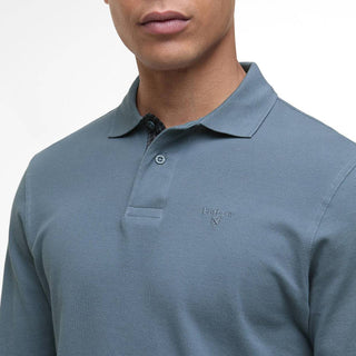 Barbour Essential L/S Polo Shirt Bluestone - Parasol Store