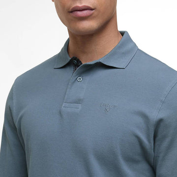 Barbour Essential L/S Polo Shirt Bluestone - Parasol Store