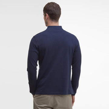 Barbour Essential L/S Polo Shirt Navy - Parasol Store