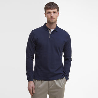Barbour Essential L/S Polo Shirt Navy - Parasol Store