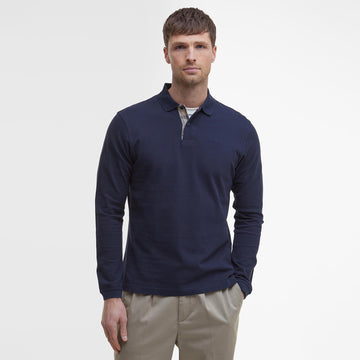 Barbour Essential L/S Polo Shirt Navy - Parasol Store
