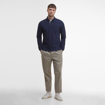 Barbour Essential L/S Polo Shirt Navy - Parasol Store