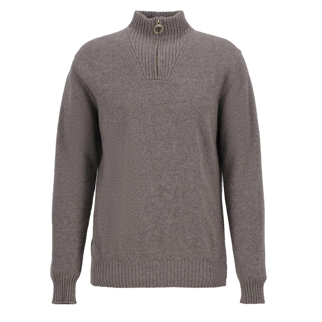 Barbour Essential Lambswool Half Zip Knitted Jumper Dark Stone - Parasol Store