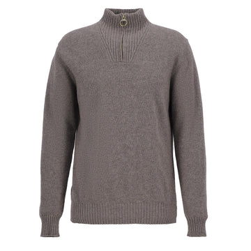 Barbour Essential Lambswool Half Zip Knitted Jumper Dark Stone - Parasol Store
