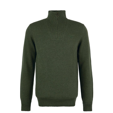 Barbour Essential Lambswool Half Zip Knitted Jumper Mid Olive