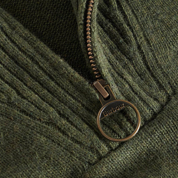 Barbour Essential Lambswool Half Zip Knitted Jumper Mid Olive