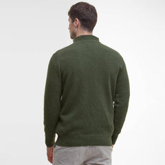 Barbour Essential Lambswool Half Zip Knitted Jumper Mid Olive