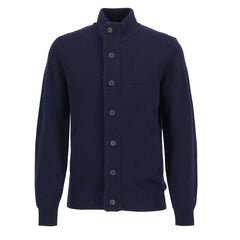 Barbour Essential Patch Zip Through Knitted Jumper Navy - Parasol Store