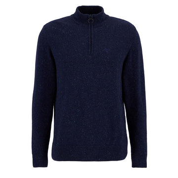 Barbour Essential Tisbury Half Zip Knitted Jumper Navy - Parasol Store