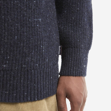 Barbour Essentials Fleck Half Zip Navy
