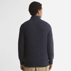 Barbour Essentials Fleck Half Zip Navy