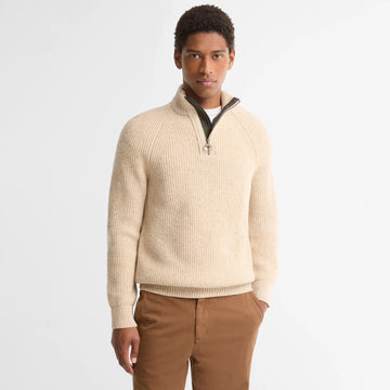 Barbour Essentials Fleck Half Zip Pearl