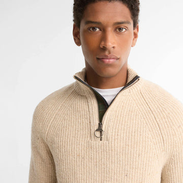 Barbour Essentials Fleck Half Zip Pearl
