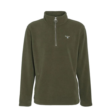 Barbour Essentials Half Zip Fleece Mid Olive - Parasol Store
