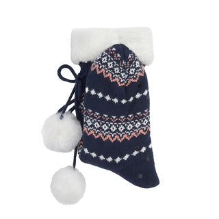 Barbour Fair Isle Lounge Socks Pink/Navy - Parasol Store