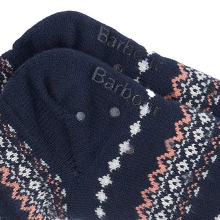 Barbour Fair Isle Lounge Socks Pink/Navy - Parasol Store
